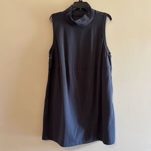 Sleeveless Mock-Neck Athletic Dress in Navy